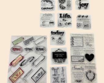 Set de sellos transparentes / Mensajes, Fe e Inspiración / Scrapbooking, Tarjetas, Diario / Nuevo (sin empaque)