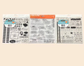 Fiskars Clear Stamps | Kids Birthday, Baby Quotes & School Days Themes | Scrapbooking, Cardmaking, Crafts