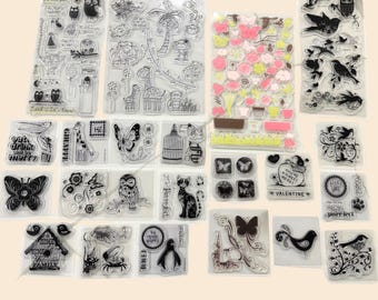 Sellos transparentes de animales, aves y naturaleza/ Scrapbooking, tarjetas, diarios/ Nuevo sin embalaje