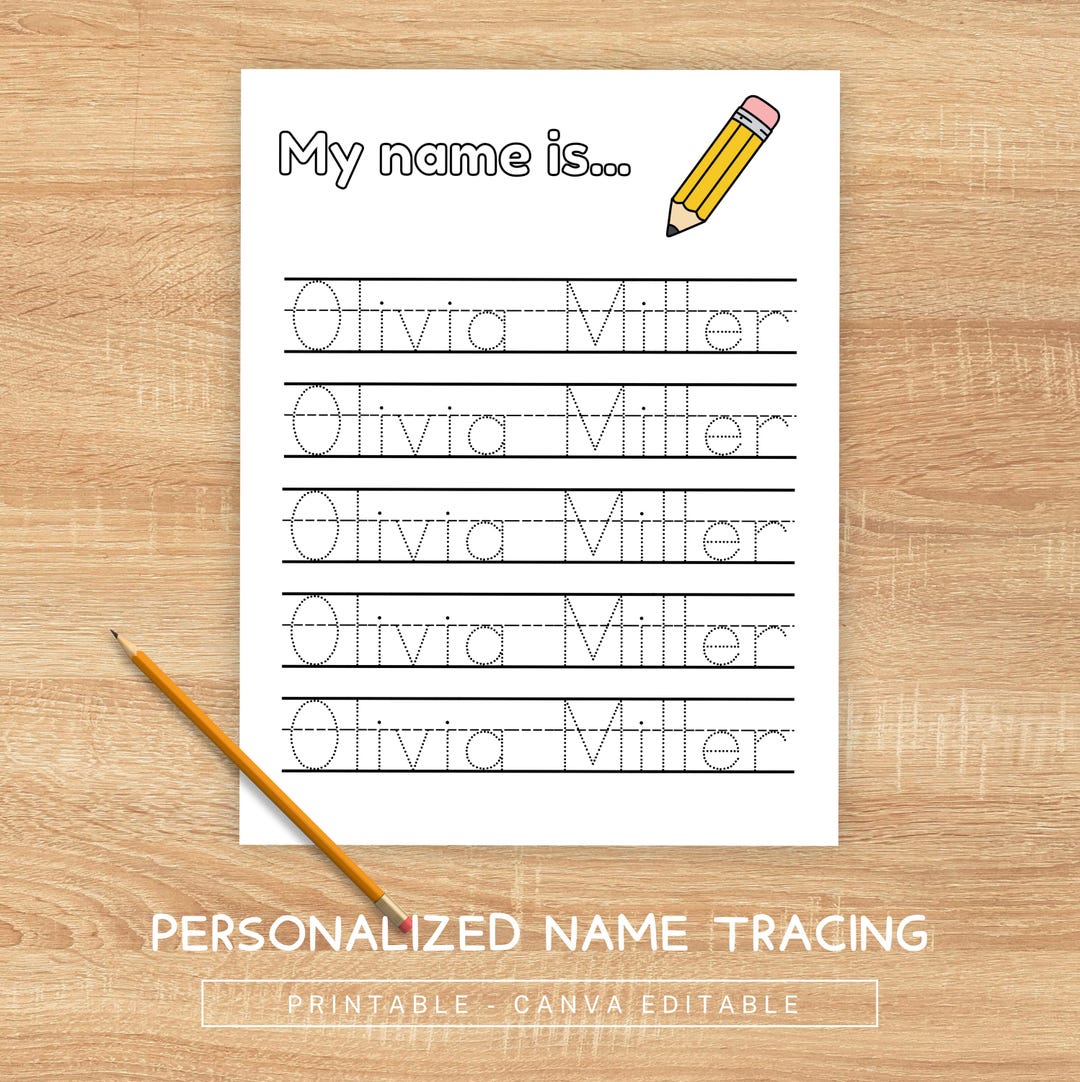 Personalized Name Tracing Worksheets – Prek Kindergarten Custom ...