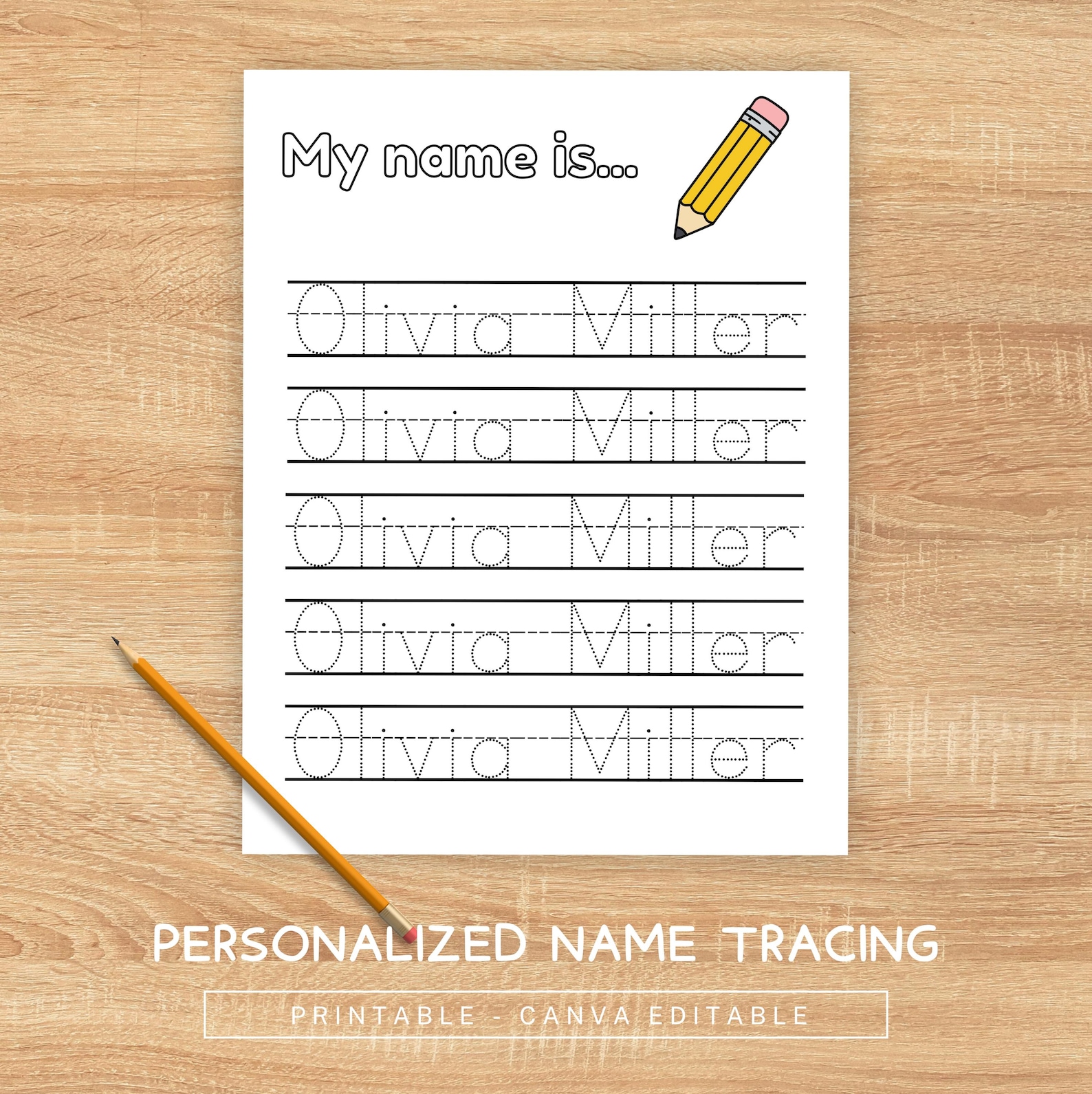 Personalized Name Tracing Worksheets – Prek Kindergarten Custom ...