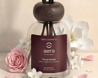 Floral Petals Home Diffuser, Rose Freesia Magnolia Reed Diffuser, Spring Floral Home Fragrance, Luxury Room Diffuser Gift | 4oz.