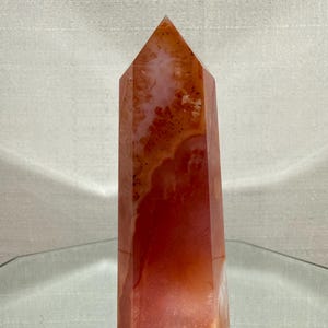 Carnelian Flower Agate Tower | Orange Blossom Plume Crystal Point, Madagascar Agate image 2