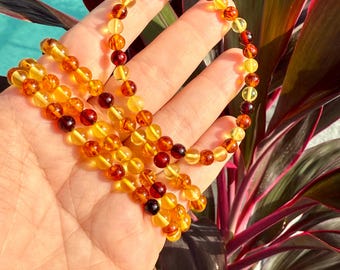 Natural Baltic Amber Mix 6mm Beaded Bracelet | Genuine Amber