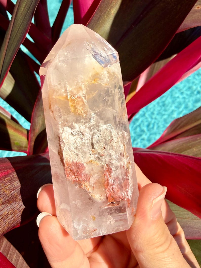 Pink Phantom Quartz Tower Brazil | Polished Pink Lithium Quartz Point image 2