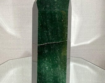 Green Aventurine Crystal Tower, Natural Green Aventurine Point, Polished Aventurine Crystal, Collector Display Stone
