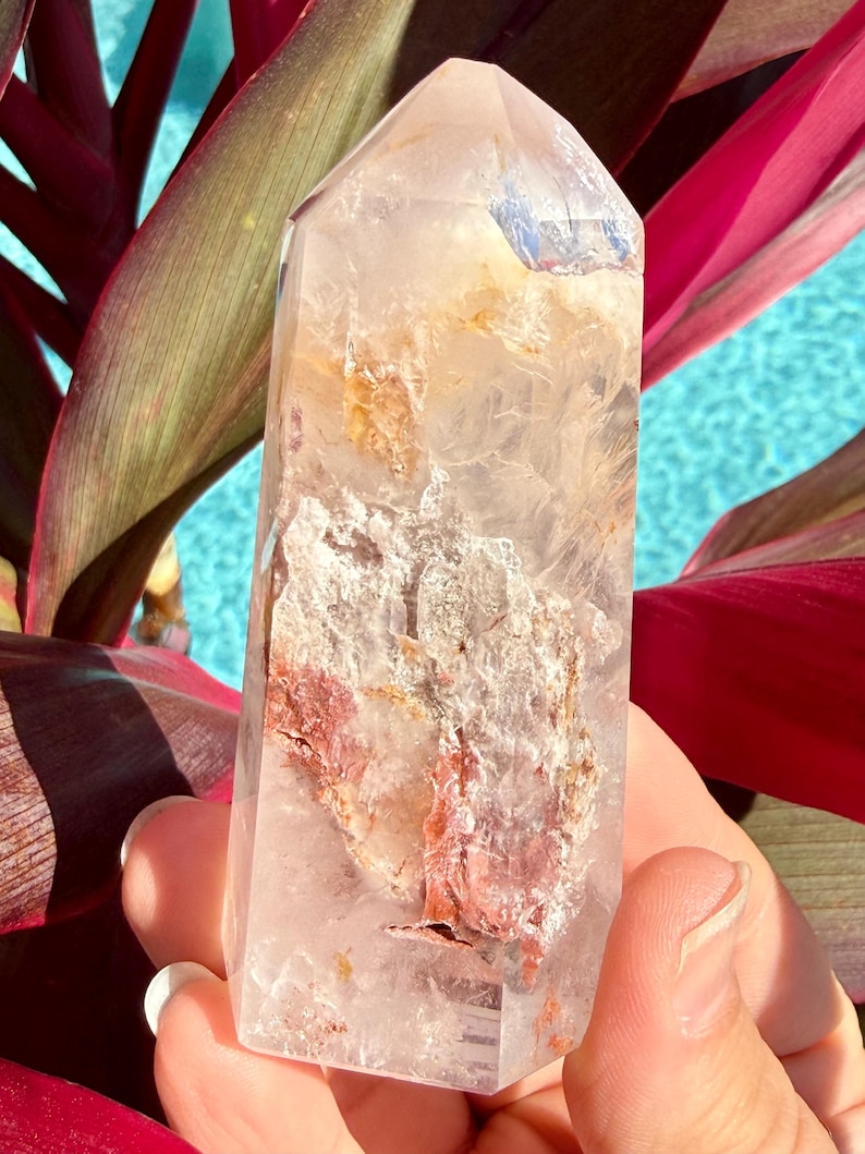 Pink Phantom Quartz Tower Brazil | Polished Pink Lithium Quartz Point image 1
