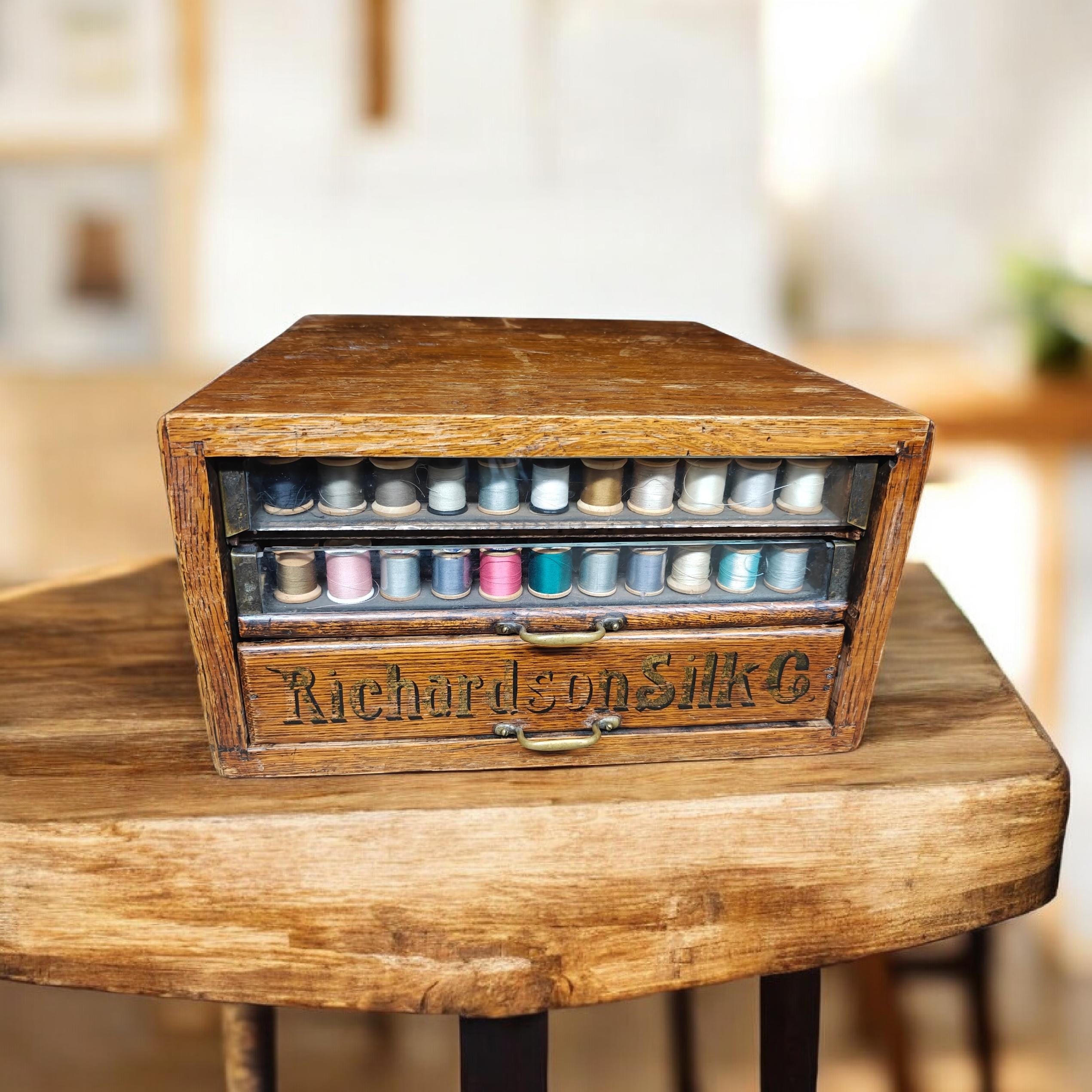 Antique sewing spool cabinet - Etsy 日本