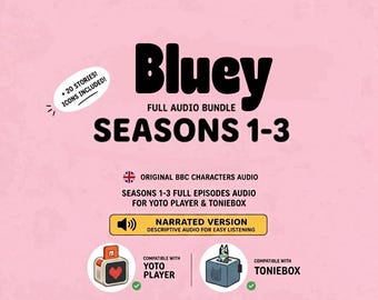 Blue Temporadas 1-3 150 Episódios Narrados + 20 Histórias Playlist de Áudio MP3 para Yoto | Áudio adaptado para Yoto | Download com Cartão MYO Tonie