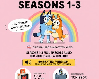 Bluey 150 Episodes Narrated + 20 Stories  Yoto Audio MP3 Playlist | Adapted listening for Yoto | MYO Card Tonie Download