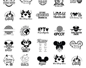 Pacchetto SVG Epcot, progetti per le vacanze a Disney World (download immediato)