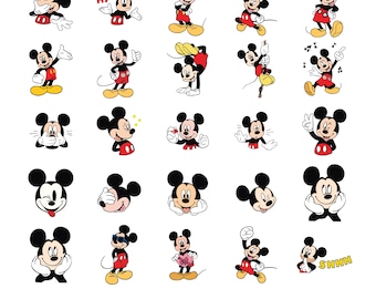 Pacchetto SVG a strati di Topolino, testa di Topolino PNG (download digitale)