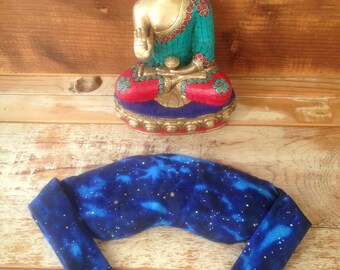 Pyschic Eye Pillow, Fifth element, Aether, Ether, Aum, OM, Meditation, Blue, Black, Outer Space, Travel Pillow, therapuetic, nap, Time Out,