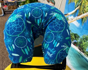 Massage Face Cradle Cover, dreamcatcher, teal, blue, Free and Wild