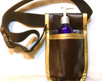 Vegan Massage Holster, Coffee Lover, Chocolate, Hip Bag, Heavy Duty, Vinyl, water bottle holster, Massage therapist Belt, PA, accessory