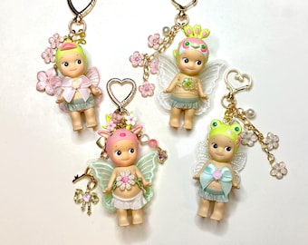Limited Matcha Inspired Sonny Angel Cherry Blossom Keychain, Handmade, Small Batch, No Restocks