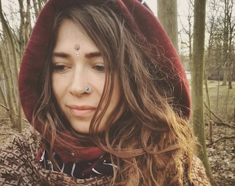 forest hood ~ cowl hooded scarf witch gypsy tribal ethnic medieval pixie unique hood vikings got unisex