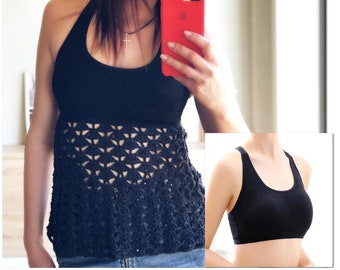 Crochet Pattern for Women - Midnight Pearl Top, adjustable for any size