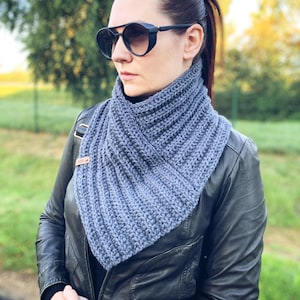 Crochet  Pattern - Knit Look Marissa Cowl