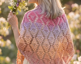 Crochet Pattern - Diamond Tears Shawl