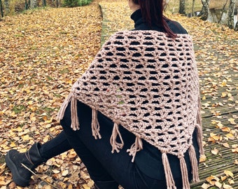 Crochet Triangle Shawl Pattern - Lisa Shawl
