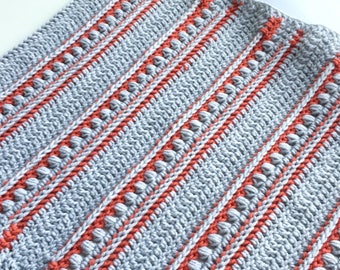 Crochet Blanket Pattern, Easy Chunky Fall Throw Pattern