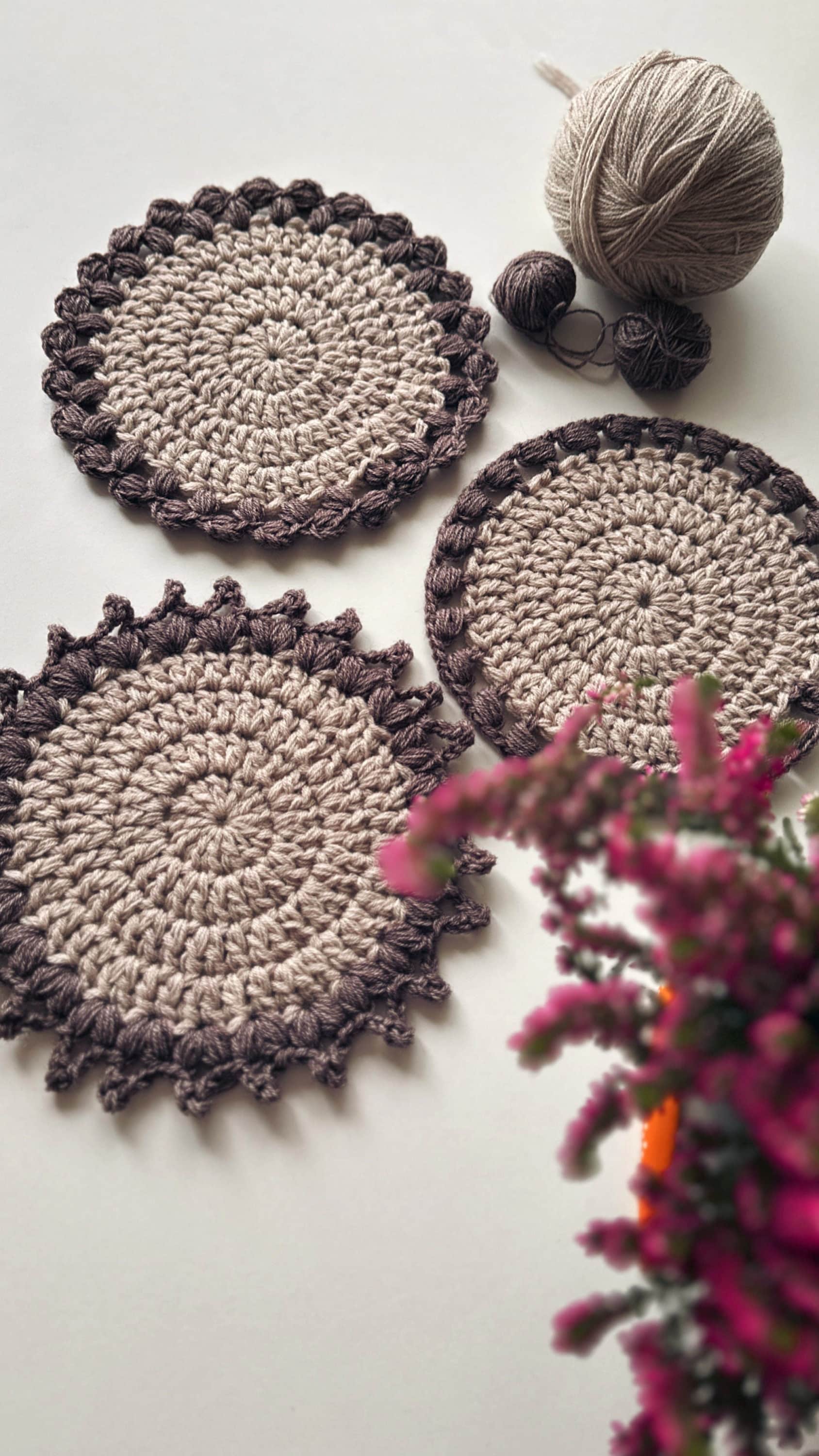 Crochet Pattern - Puffy Coaster, Set of 3 Patterns - Etsy