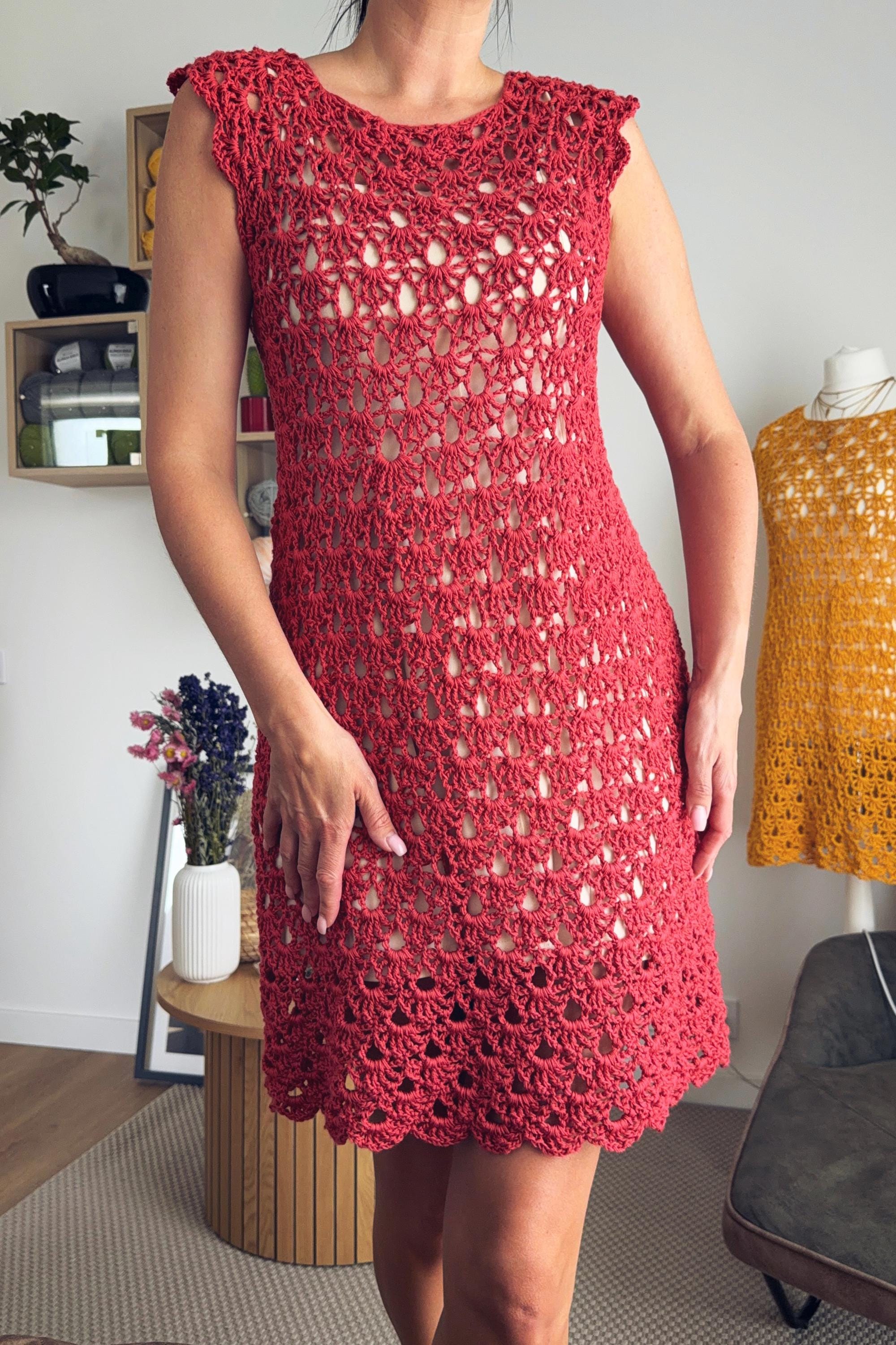 h&m red crochet dress Pattern - Sienna Lace (english + Spanish) Size:2/5XL wedding party bridesmaid dresses FAWUUDO Women's Gothic Faux Long sleeve confident edge