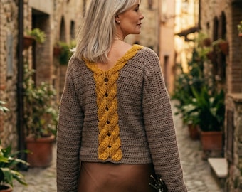 Crochet Pattern - Serena Cable Sweater