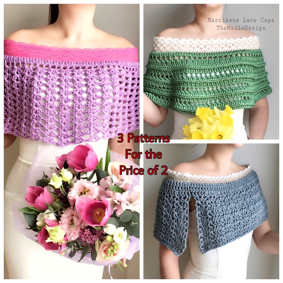 Set of 3 Crochet Cape Patterns - Etsy