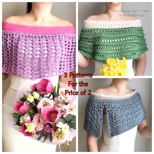 Set of 3 Crochet Cape Patterns