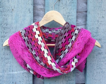 Crochet Scarf Pattern - Pink Lace Scarf