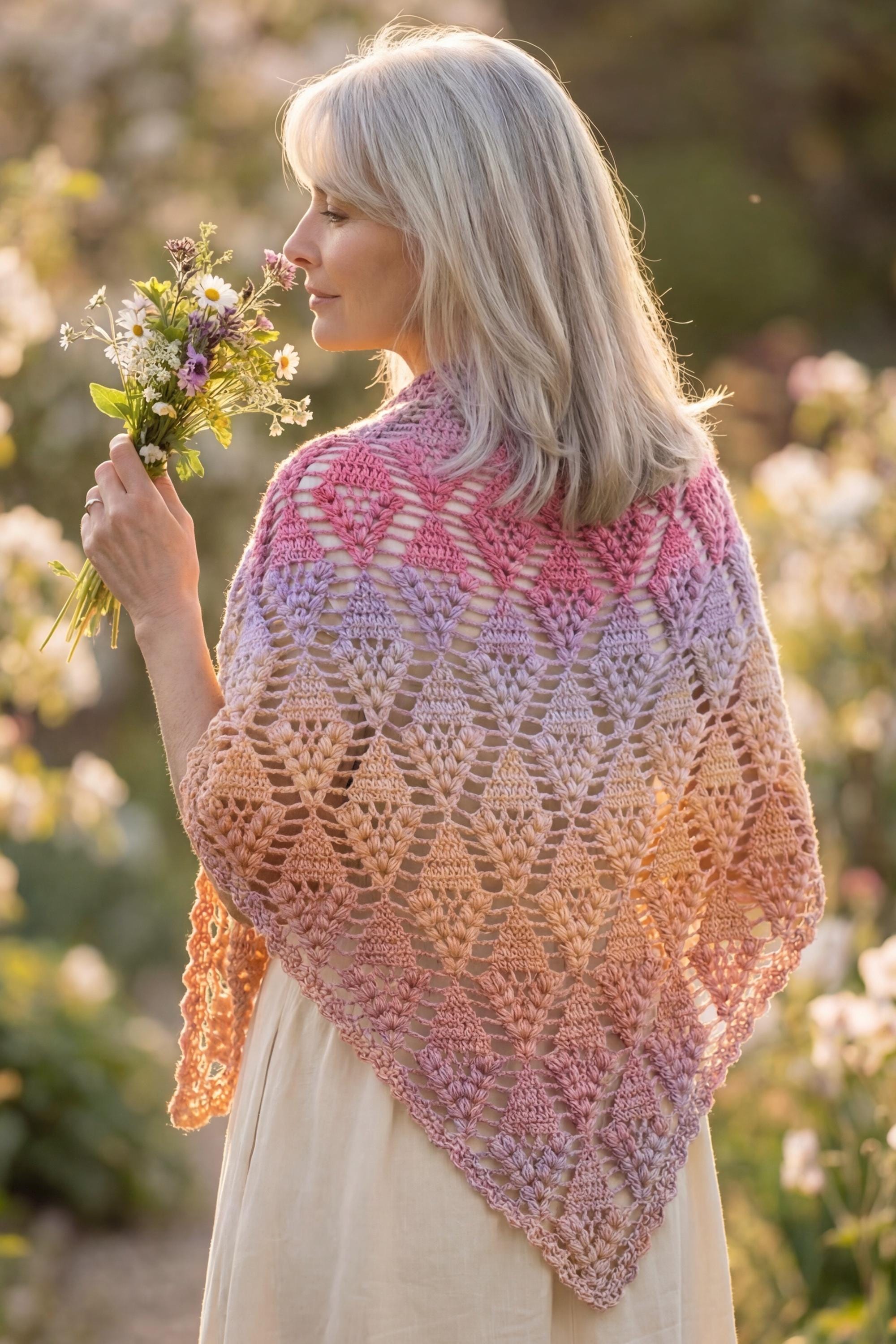 Crochet Pattern - Diamond Tears Shawl - Etsy