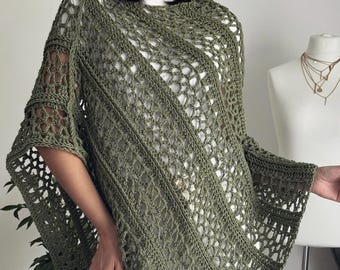 Crochet Pattern - Sea Bloom Poncho