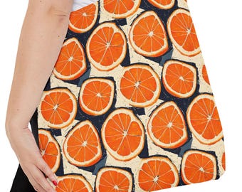 Orange Slices Pattern Tote Bag | Citrus Fruit All-Over Print