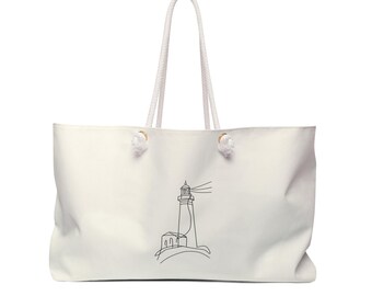 Lighthouse Sketch Weekender Bag | Nautical Travel Tote