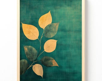 Emerald Whispers Botanical Poster Art Floral 272, Unframed
