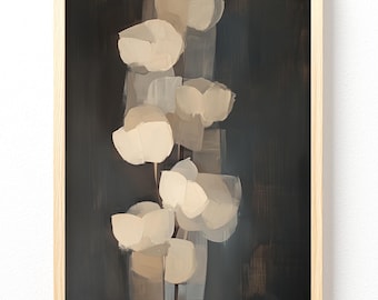 Neutral Abstract Floral Poster | Matte Vertical Poster 706 unframed