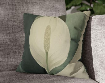 Peace Lily botanical pillowcase | Square pillowcase 266