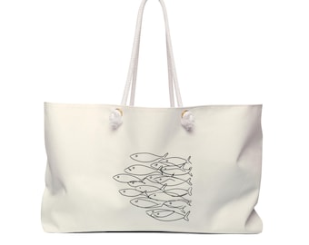 School of Fish Weekender Bag | Nautical Beach Tote