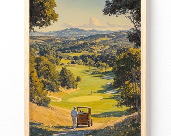 Vintage Golf Landscape Matte Poster | Golf Course Scenic Wall Art 713 unframed