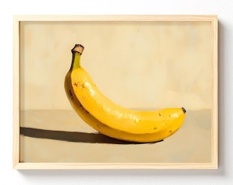 Yellow Banana Illustration Matte Horizontal Poster | Kitchen Wall Art, unframed 630