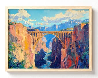 Colorful Canyon Bridge poster | Matte Horizontal Poster 701 unframed