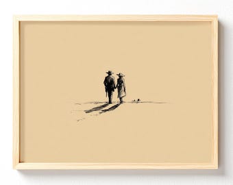 Minimal Desert Walk poster | Matte Horizontal Poster 695 unframed