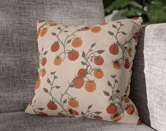 Tomatoes on the Vine Pillowcase | Square Decorative Throw Pillowcase