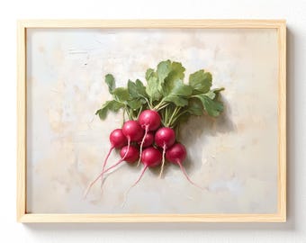 Radish Bunch Matte Horizontal Poster | Botanical Kitchen Wall Art, unframed 633