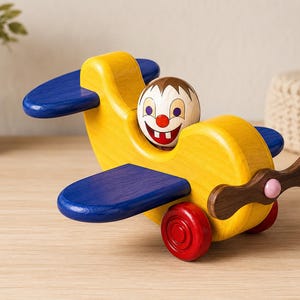 Wooden Toy Airplane Plans PDF DIY Woodworking Pattern Scroll Saw Template Digital Download Kids Wooden Toy Plan Beginner Woodworking Project