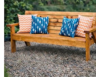 Slatted Outdoor Sofa DIY Woodworking Plans | Easy 2x4 Patio Garden Bench Build Guide | Modern Wooden Outdoor Furniture PDF