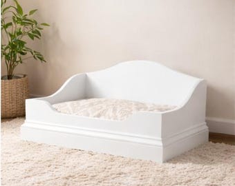 Handmade Wooden Pet Bed | Modern Dog Bed Furniture | Small Dog Sofa Bed | DIY Pet Bed Plan | Stylish Puppy Bed Decor