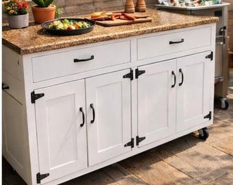 Mobile Outdoor Cabinet DIY Plan | Rolling Patio Storage Cabinet Blueprint | Outdoor Kitchen Furniture Digital Download